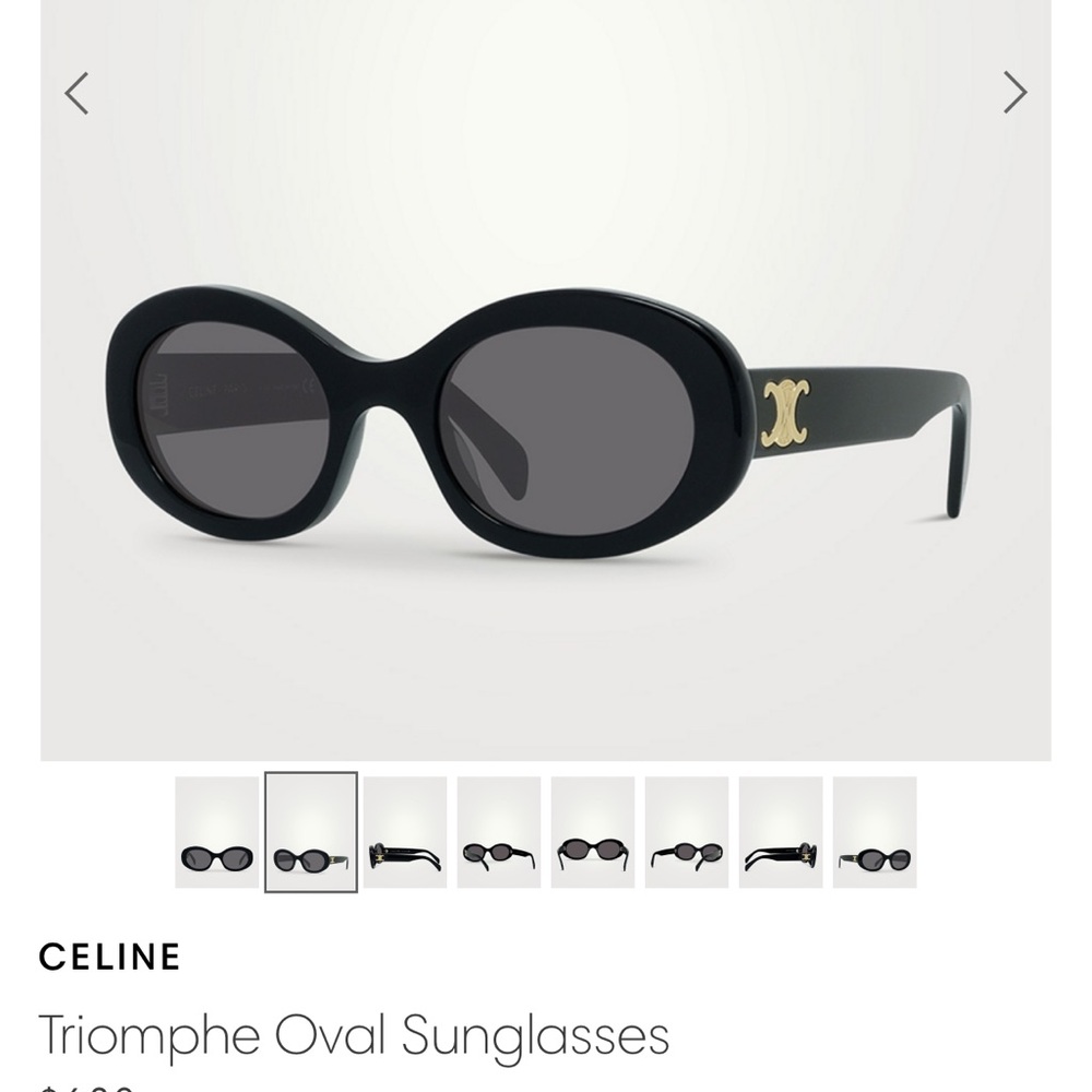 Celine Black Triomphe Oval Sunglasses